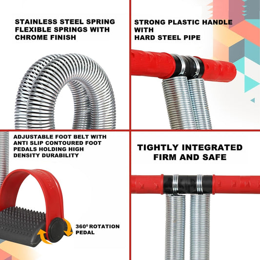 Premium Double Spring Tummy Trimmer Men and Women, Home for Abdominal, Belly Exercise Waist Trimmer, Tummy Twister (Red & Black)