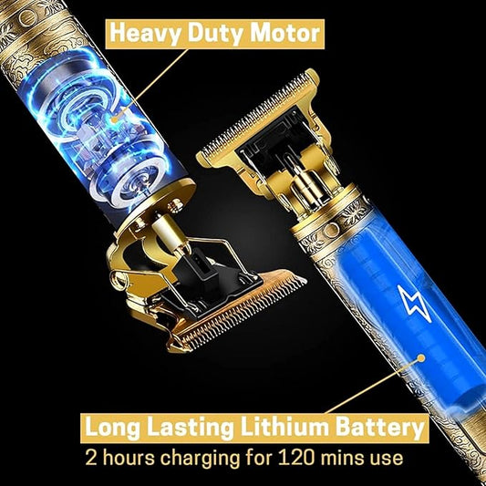 GOLDEN TRIMMER Skin Friendly Beard Trimmer| 6x longer battery life| 10 length settings| 15mins quick charge| Self Sharpening Blades | Cordless & Rechargeable