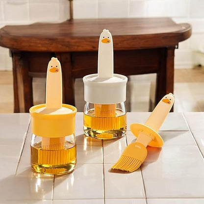 2 In 1 Olive Oil Silicone Brush And High Temperature Resistant Oil Bottle Integrated Barbecue Cooking Utensils Home(Pack of 1)