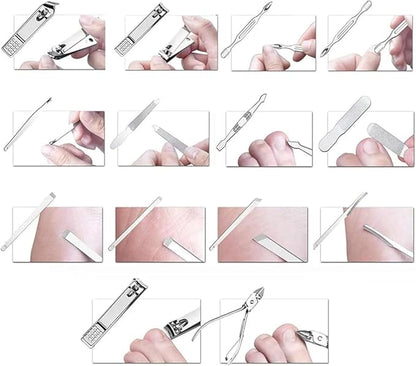 Pedicure Manicure Kit 19 in 1 Manicure Set for Men and Women Fingernails and Toenails with Luxurious Case