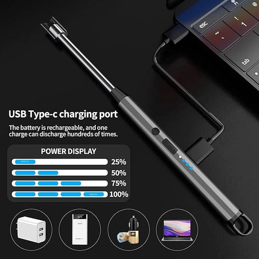 Electric Lighter for Candles Rechargeable Electric Gas Lighter Use Candle Lighter Plasma Lighter Flameless Windproof USB Lighter